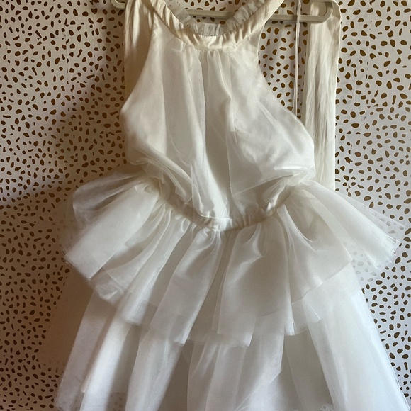 Anthropologie White Halter Prom Dress - Picture 4 of 14